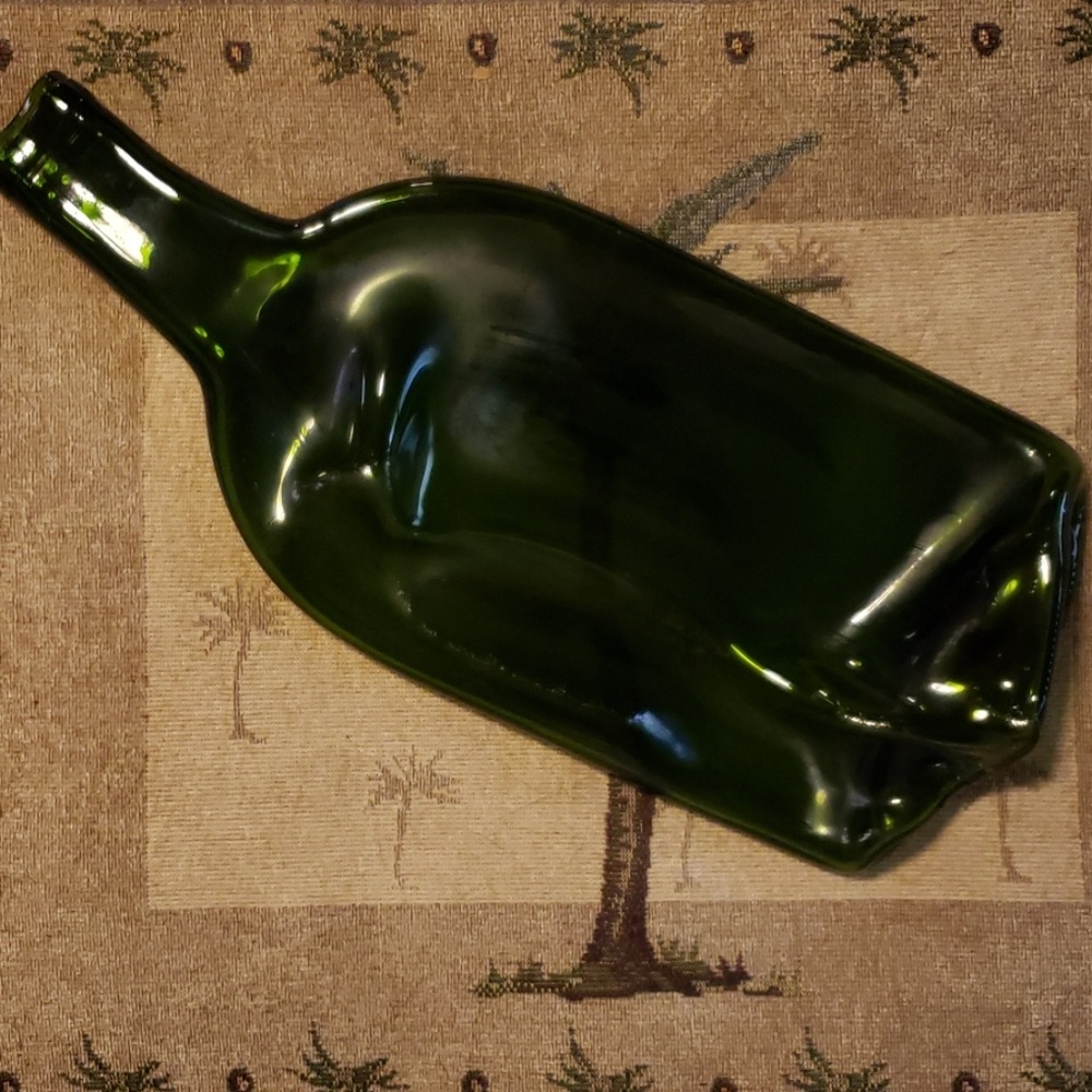 Cheese Tray made from melted wine bottles